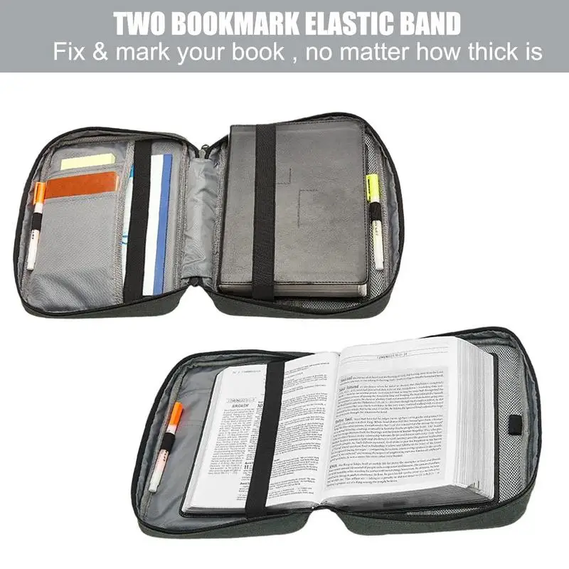 Book Cover Case Bible Protective Case With Book Stand Travel Bible Case Organizer With Handle For Easy Carrying To Hold Pens