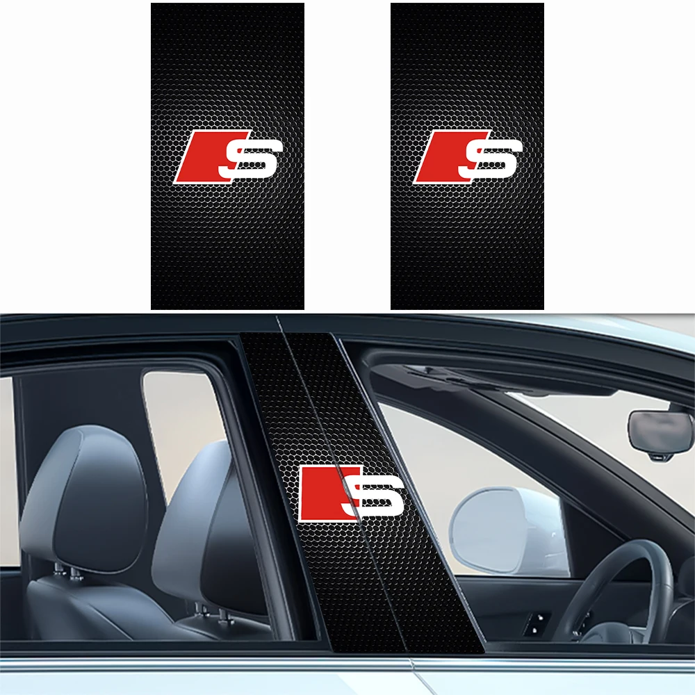 Sleek B-Pillar Center Column Cover PET Decals - Car Decoration Accessory
