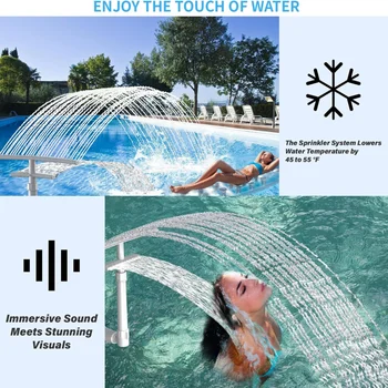 อุปกรณ์เสริมน้ําพุสระว่ายน้ําแบบปรับได้สองชั้น 1 ชิ้นสามารถ 360 °   การหมุน ติดตั้งง่าย เหมาะสําหรับงานปาร์ตี้ริมสระน้ํา 2