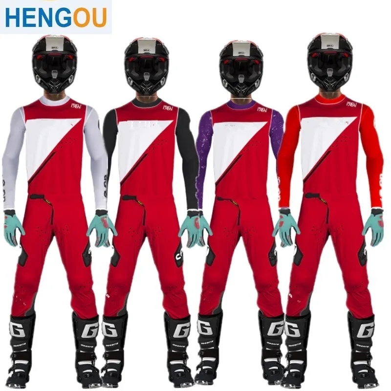 

2022 Red Motocross Jersey Set Moto Costume Dirt Bike Suit Off Road Motorcycle MX Gear Set
