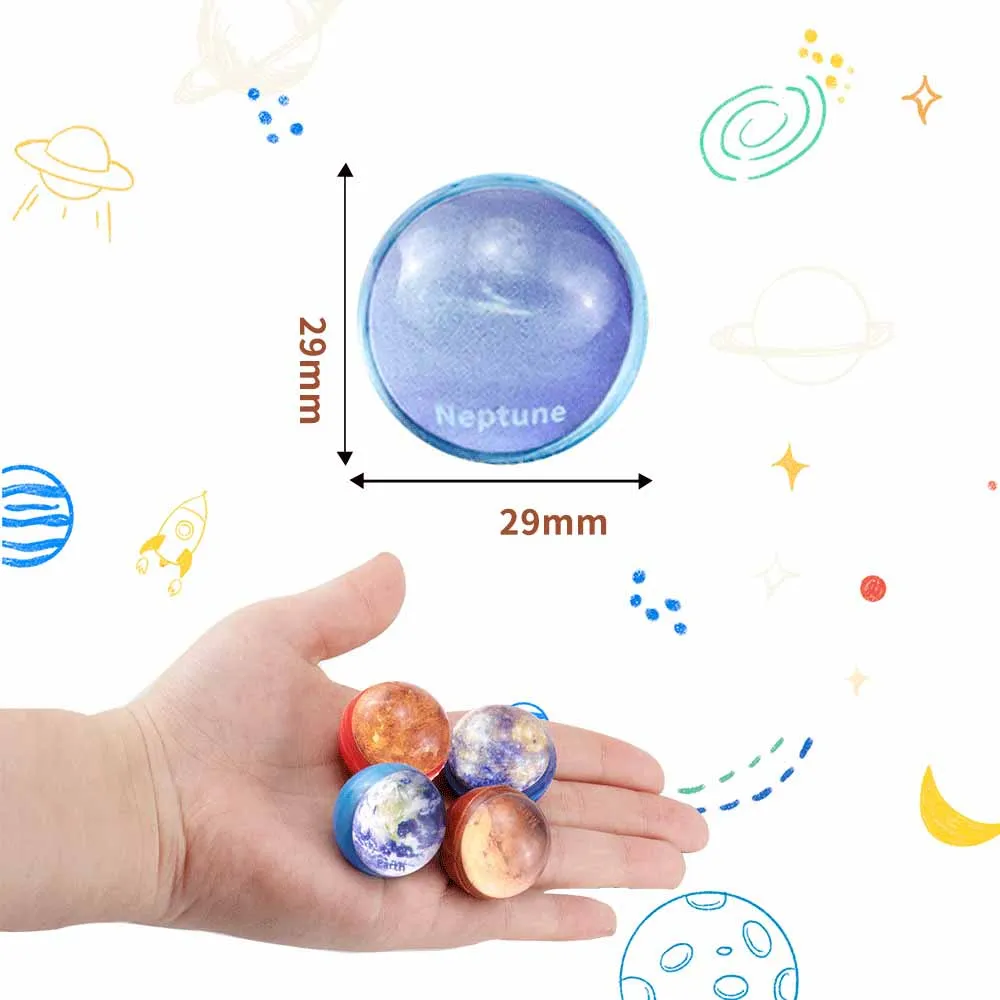 태양계 행성 고무 바운싱 공, 스트레스 방지 장난감, 어린이 생일 파티 선물, 30mm 바운시 공, 12 개