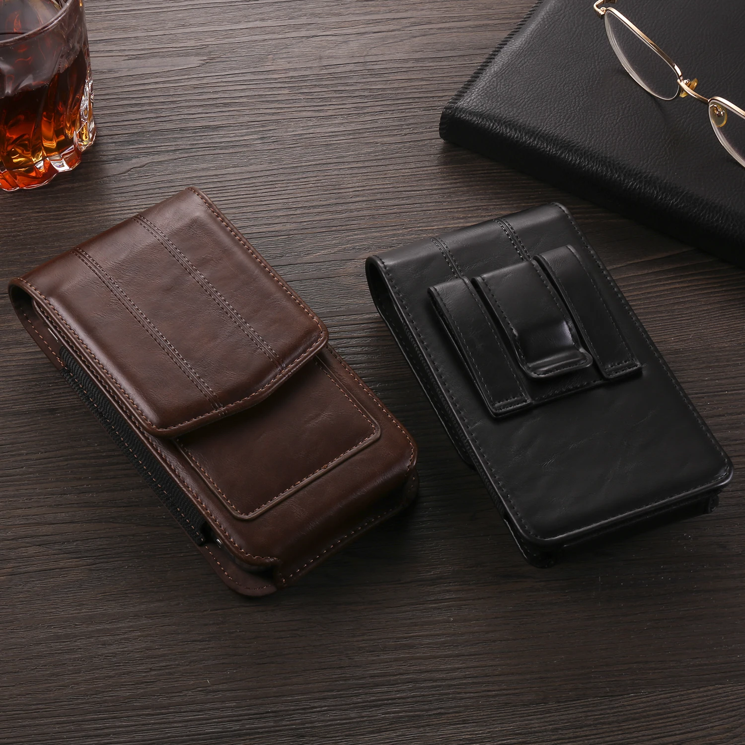 FULAIKATE Vertikale universelle Handytasche aus Leder, Hüfttasche mit Kartenfach für Samsung Galaxy S25 Ultra, iPhone 17 Pro Max, Herren – Detail 32
