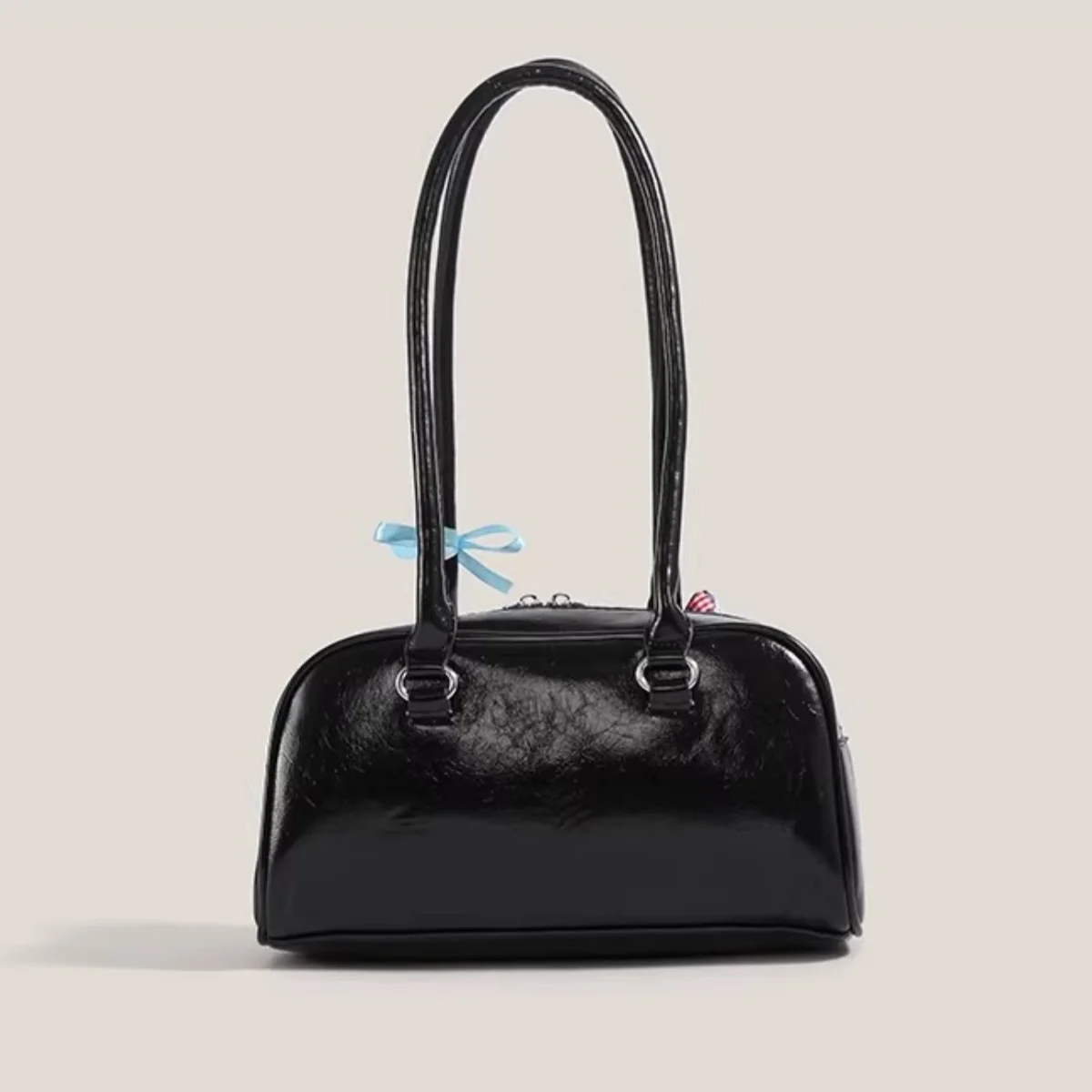 Bowling Bag Similar to the One Worn by Xu Yunzhen, Popular among Korean Bloggers, Versatile Boston Tote Bag, Underarm Shoulder Bag