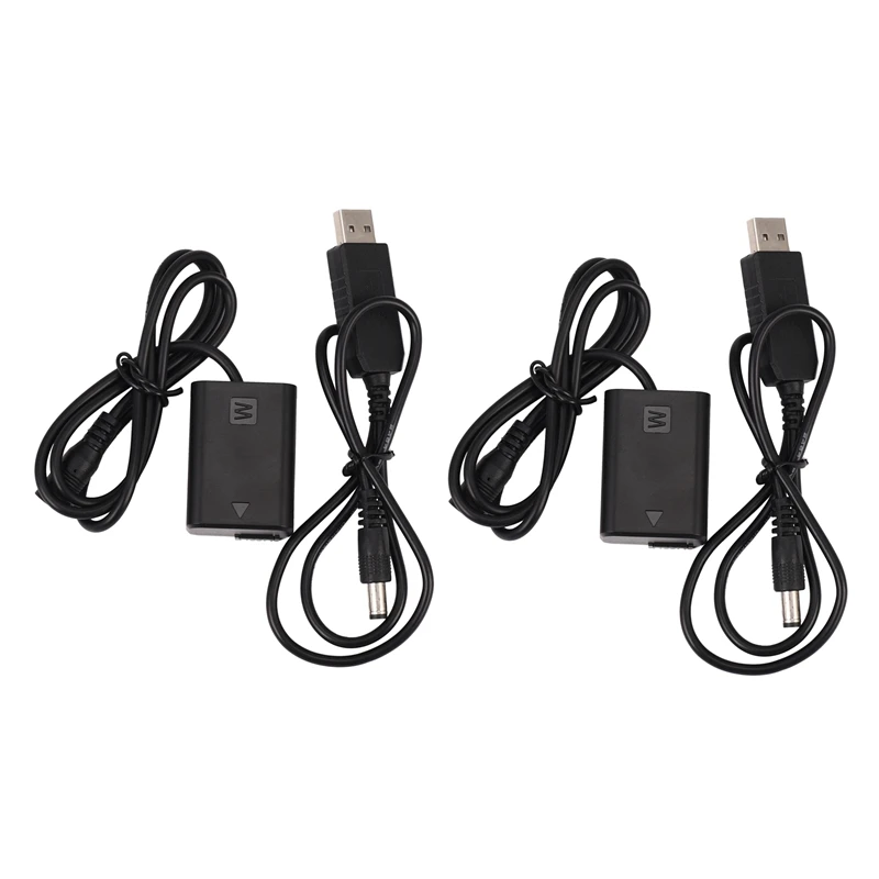 2X Np-Fw50 Batteria Fittizia Con Adattatore Usb Dc Power Bank (5V 2A) Per Sony A7R, A7, A7S, A7S Ii, A5000, A5100, A6000