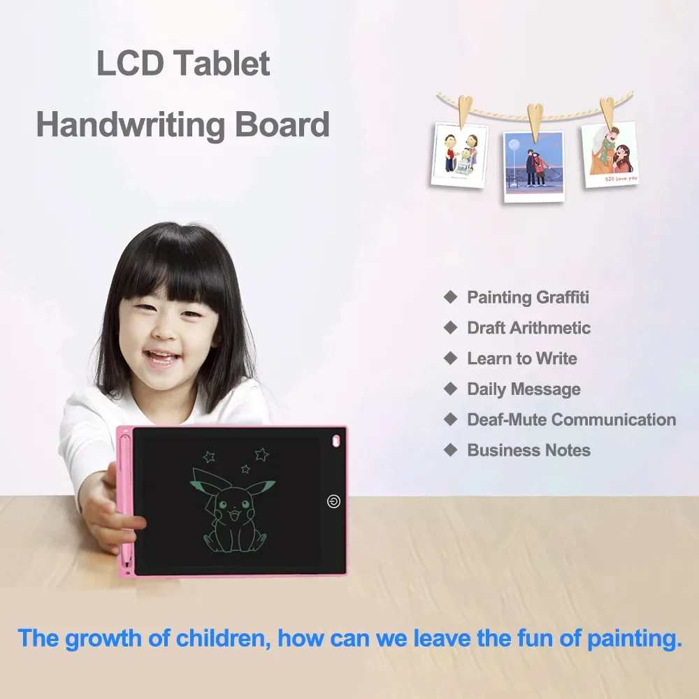 반복 가능한 LCD 필기 태블릿 드로잉 보드, 12 인치, 2 가지 스타일, 지우기 및 쓰기 가능한 LCD 필기 패드, 어린이 소년 소녀용