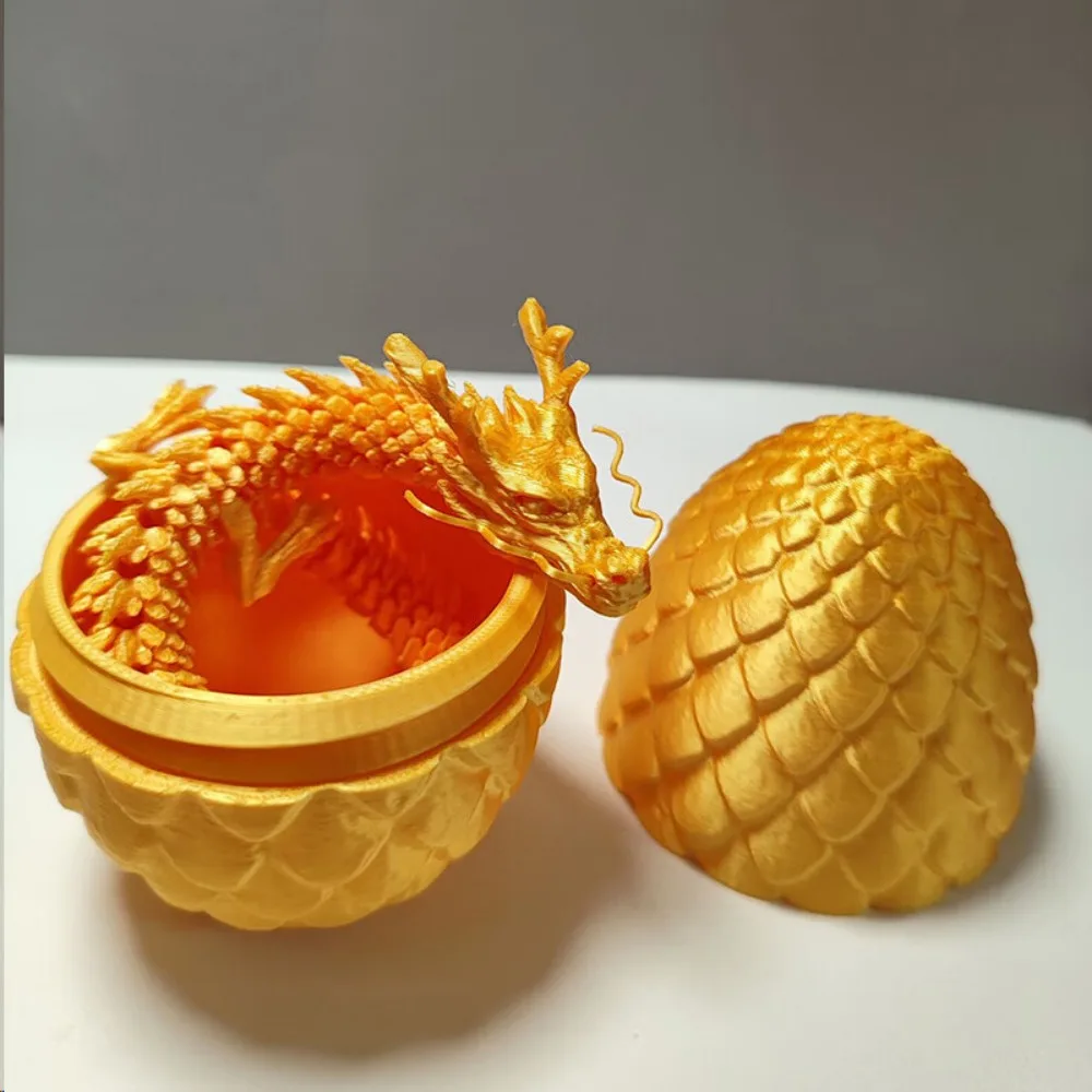 3D Printed 30cm Dragon Egg with Articulated Dragon Model Home Decor Items Room Decoration Sculptures Figurines Desktop Ornament 4