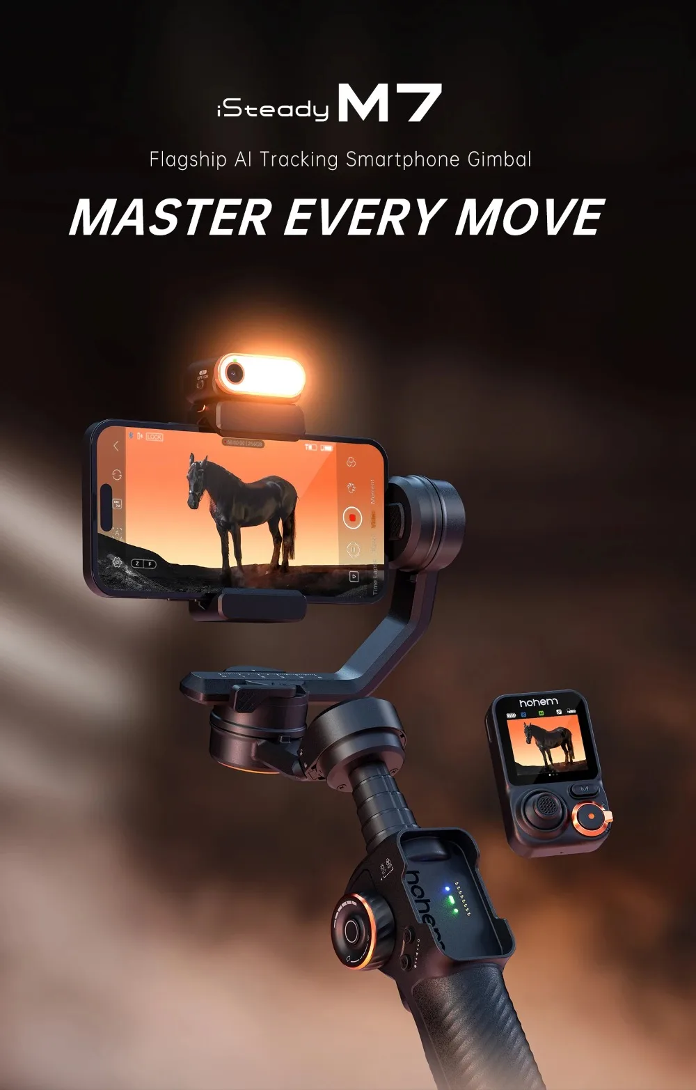 iSteady M7 Smartphone Stabilizer Ai Face Tracking 3-Axis Phone Gimbal Built-in Selfie Stick iPhone/Android Gimbal