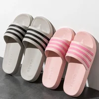 Flat Slippers Women Outdoor Beach Shoes Couple Bathroom Slipper Summer PVC Neutral Sandal 2024 New Fashion Thick Sole Flip Flops 1