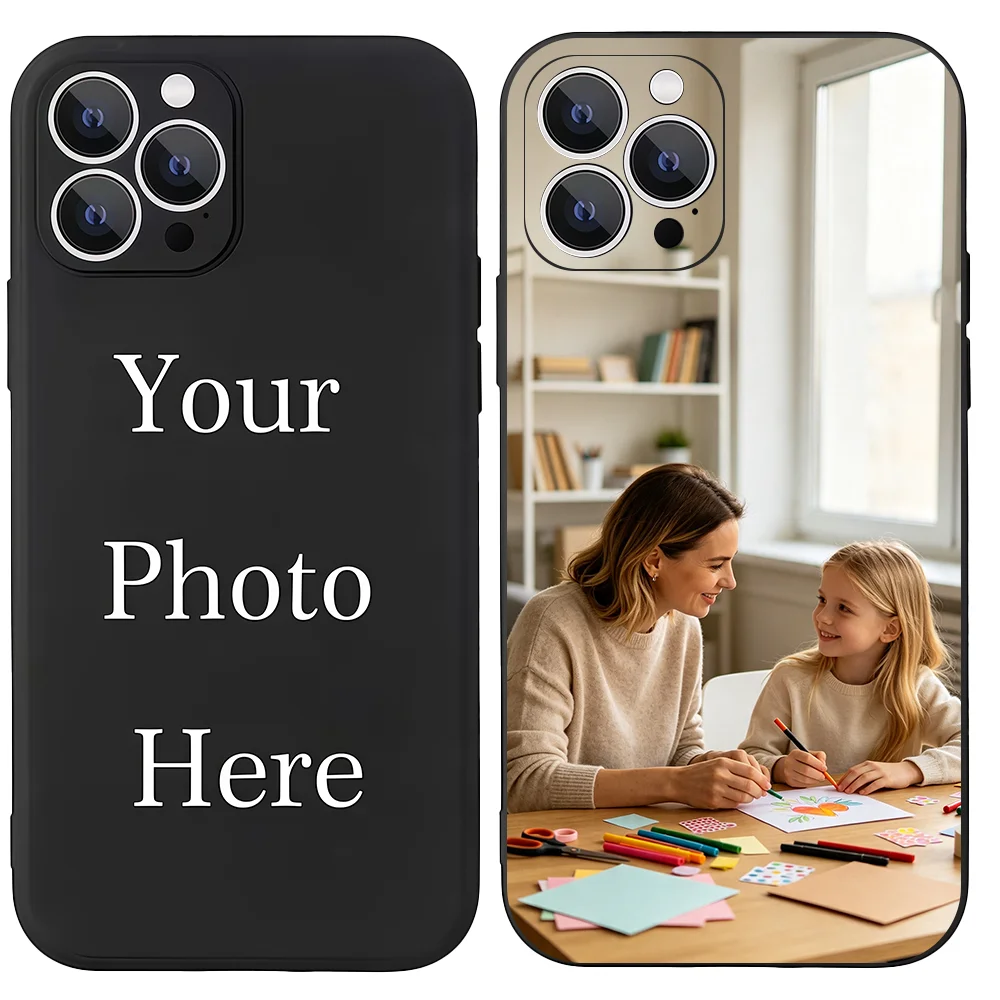 Personalized Anti-Fall Silicone Phone Case - Customizable Photo Design