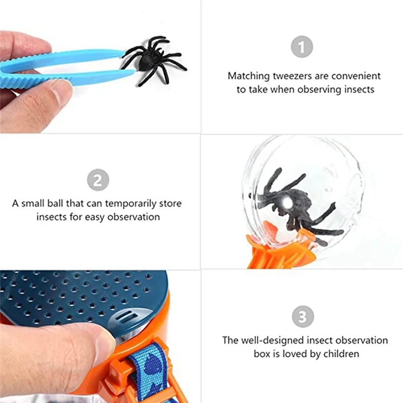 Bug Viewer Outdoor Insect Box Magnifier Observer Kit Insect Catcher Cage Kids Science Nature Exploration Tools Set