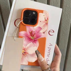 Elegant Pink Lily Flower Silicone Phone Case - Shockproof Soft Cover - iPhone X (4)