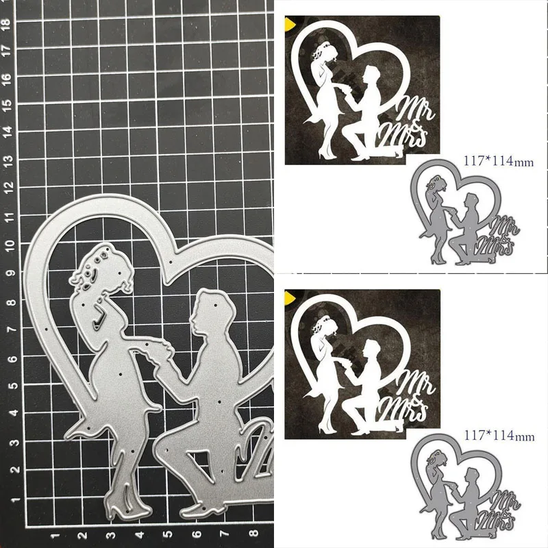 

Craft metal cutting dies cut die mold New Wedding Couples Love Heart Scrapbook paper craft knife mould blade punch stencils dies