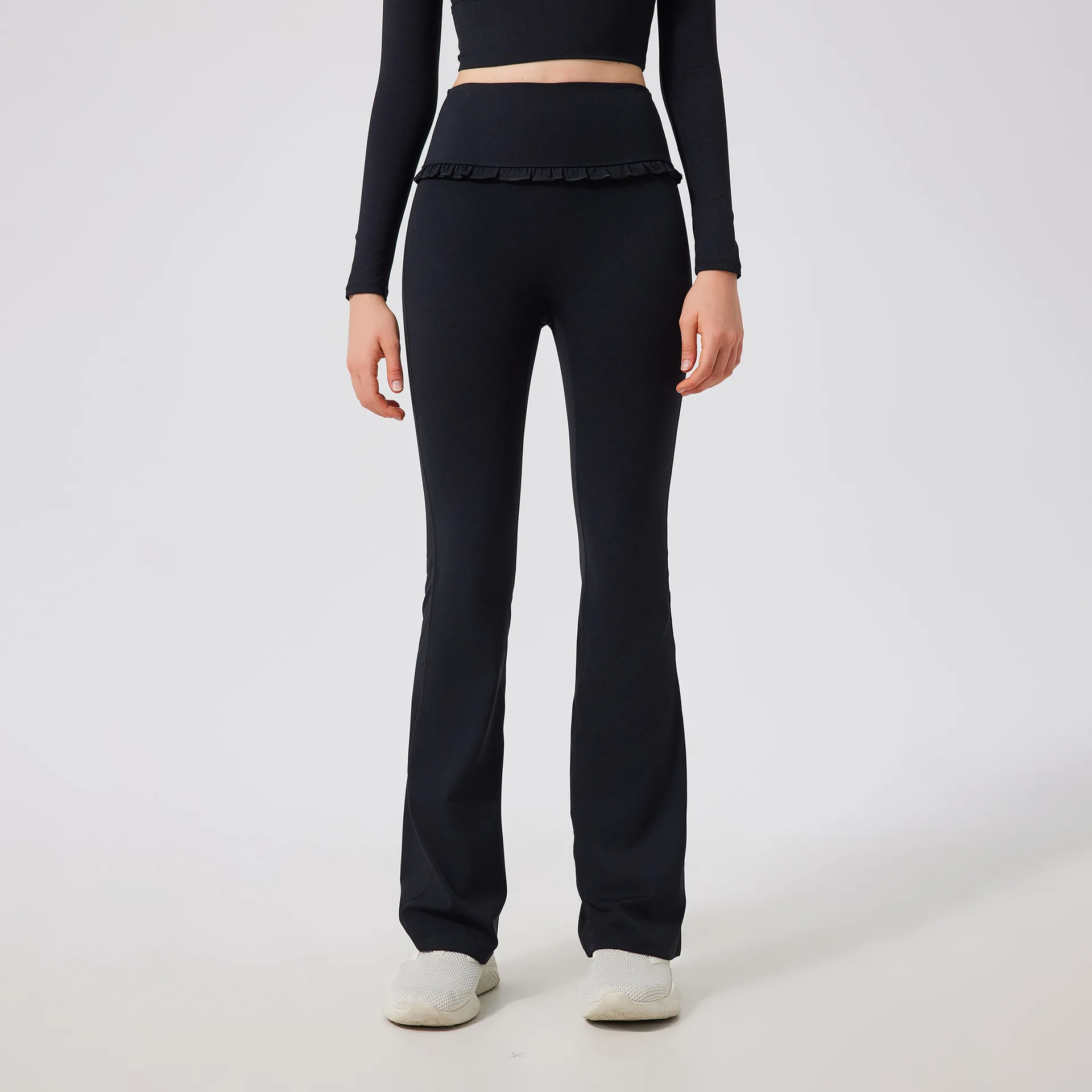 Women Flare Pant Yoga Falbala Sport Bell-bottoms Leggings Hip Lifting Running Flared Trouser Girls Elastic Gym Fitness Slim Pant