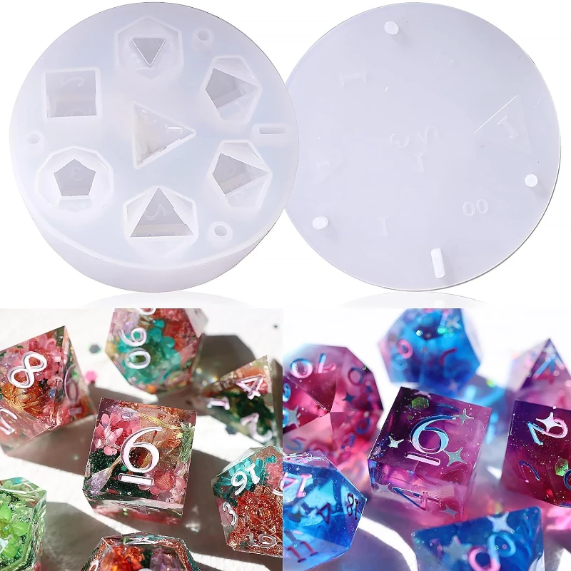 DND Dice Mold Silicone 7 Standard Polyhedral Sharp Edge Dice Slab Mould for  D&D, Tabletop RPG - AliExpress