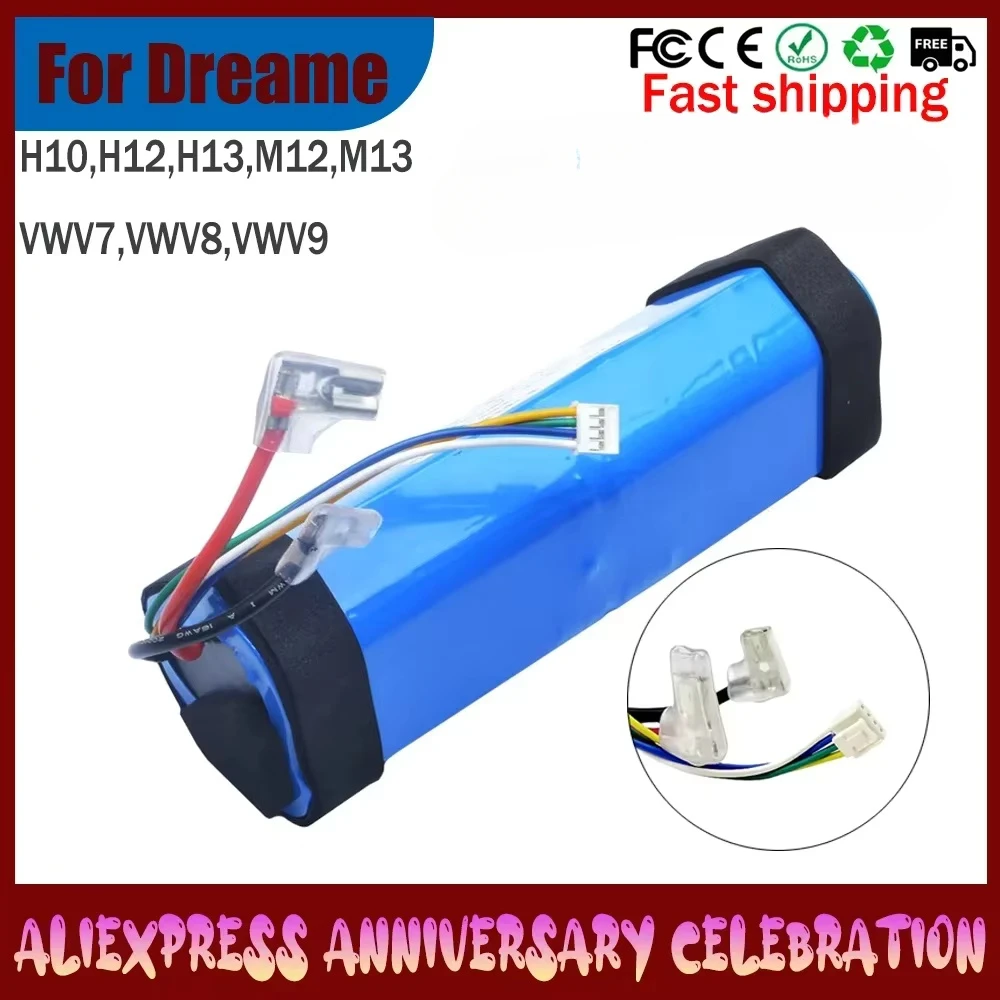 21.6V 4000mAh Rechargeable Battery For Dream H10 H11 H12 H11MAX M13 H12S VWV8 HHR24A Floor Scrubber Replacement