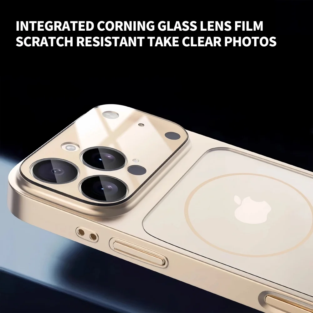 Cosmic Orange MagSafe Magnetic Glass Shockproof Hard Cover with Lens Protection