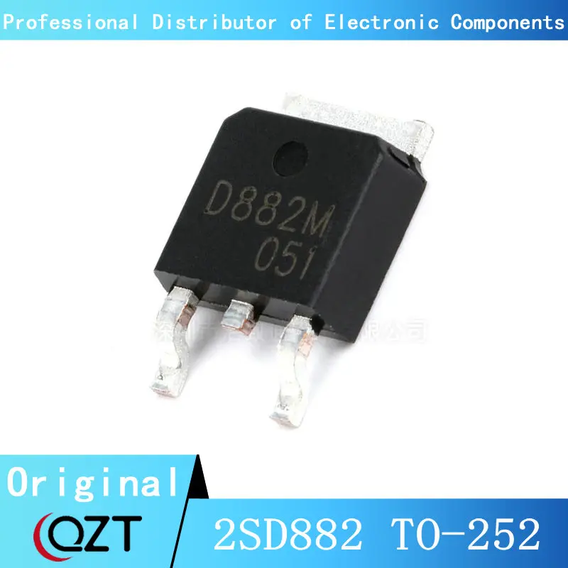 10pcs lot original 2sd882 d882 to126 2sb772 b772 3a 40v to 126 npn power triode best quality 10pcs/lot 2SD882 TO252 D882 D882M 3A 40V TO-252 chip New spot