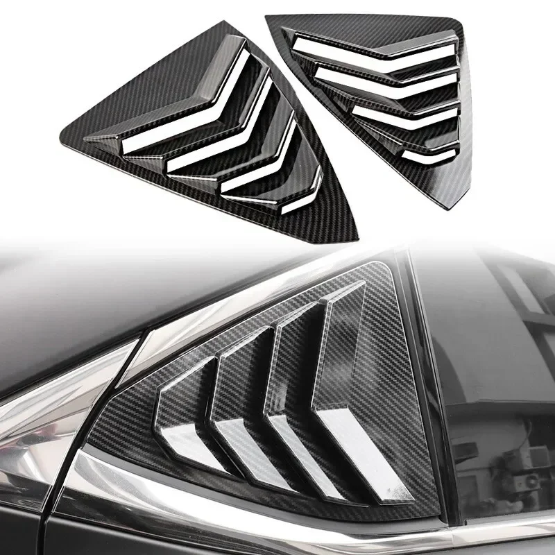 렉서스 ES250 ES350 ES300h 2019-2023 차량용 리어 루버 윈도우 사이드 셔터 커버 트림 스티커 벤트 스쿱 ABS 카본 파이버 자동차