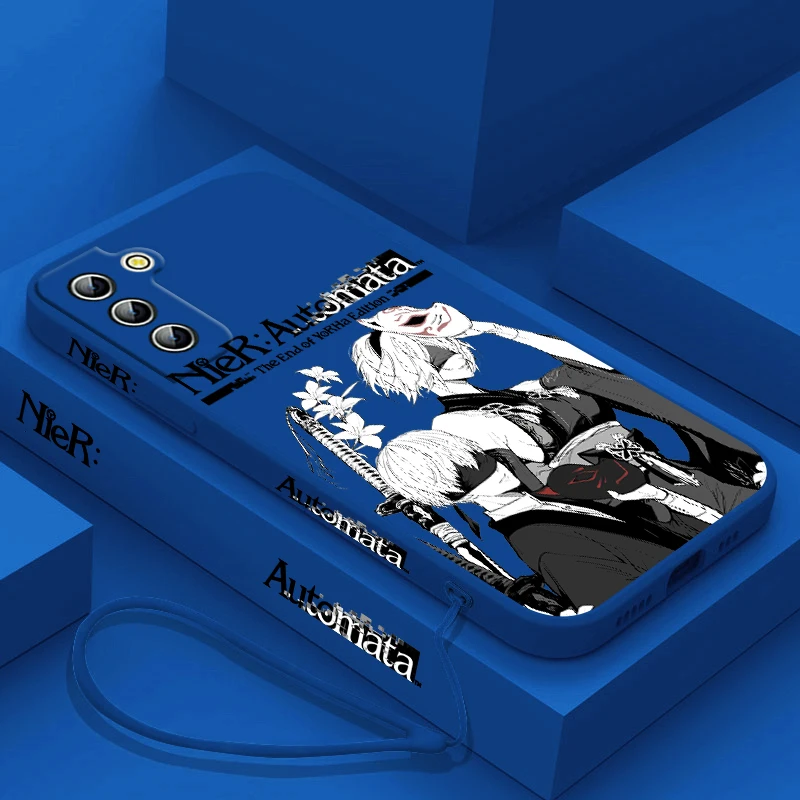 thumbnail image 1 of Funda de teléfono de Anime NieR Automata para Samsung Galaxy S24, S23, S22, S21, S20 Pro, FE Plus, Ultra líquida, cubierta de cuerda izquierda, 1 of 5