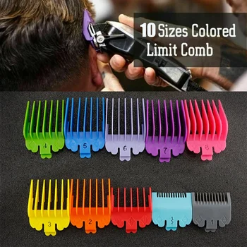 10Pcs Hair Clipper Guards 1.5-25mm Rounded Teeth Limit Combs Set Professional Trimmer Attachments Replacement Barber Home Use 1