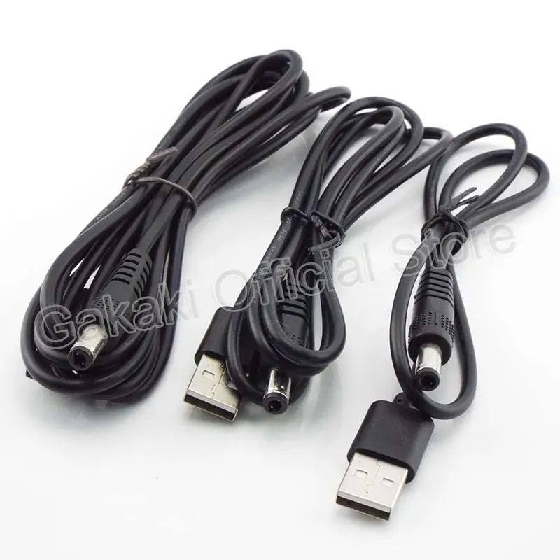 USB A Male Plug to DC 2.5 3.5 1.35 4.0 1.7 5.5 2.1 5.5 2.5mm Power Supply Plug Jack Type A Extension Cable Connector Cords