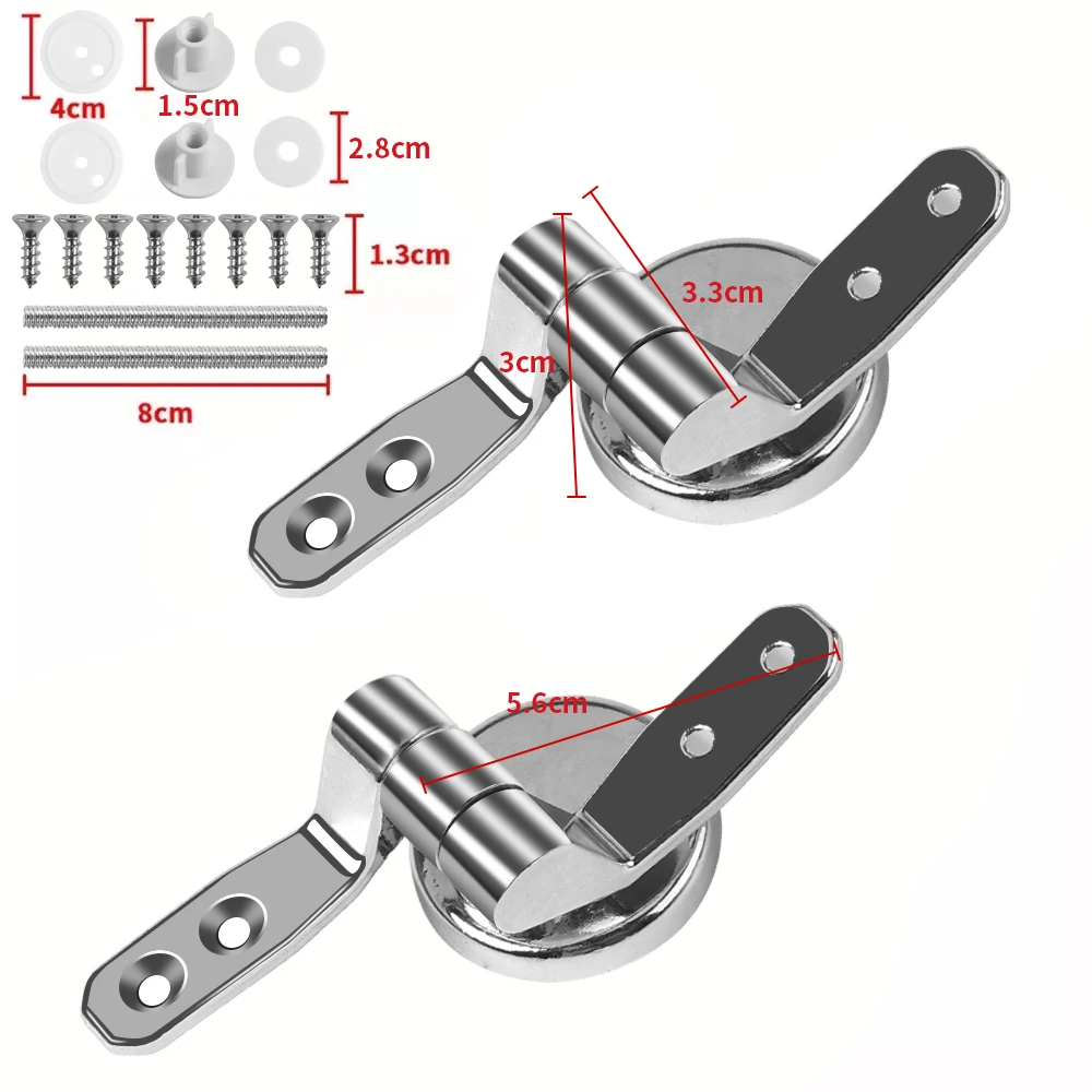 Toilet Lid Hinges WC Hinge Premium Universal Durable Bolts Screw Fittings Toilet Replacement Part Flush Cover