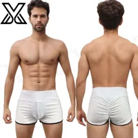 XMJXMY Men's hip lifting beach pants, swimming trunks, underwear, men's mid waist hip lifting shapewear 1