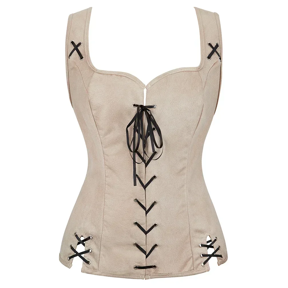 Corset for Women Pirate Corsets Lace Up Bustiers Vintage Basque Medieval Corsage Viking Vest Outfits Halloween Costume Plus Size