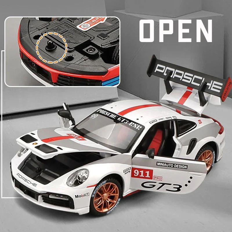 ポルシェ911,Gt3,rsr合金,ダイキャスト,メタルカー,サウンドライト 