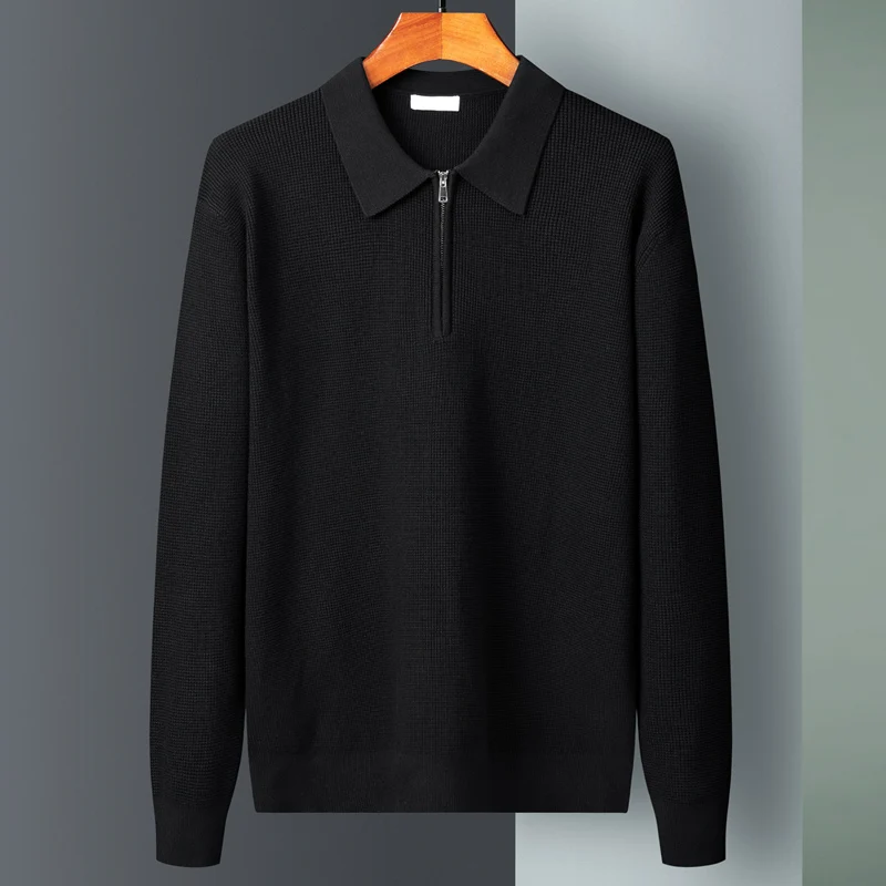 

Half Zipper Collar Spring Knitwear Sweaters Mens Warm Sweatshirts Breathable Casual Sports Hiking Knitted Pullover Tops B211