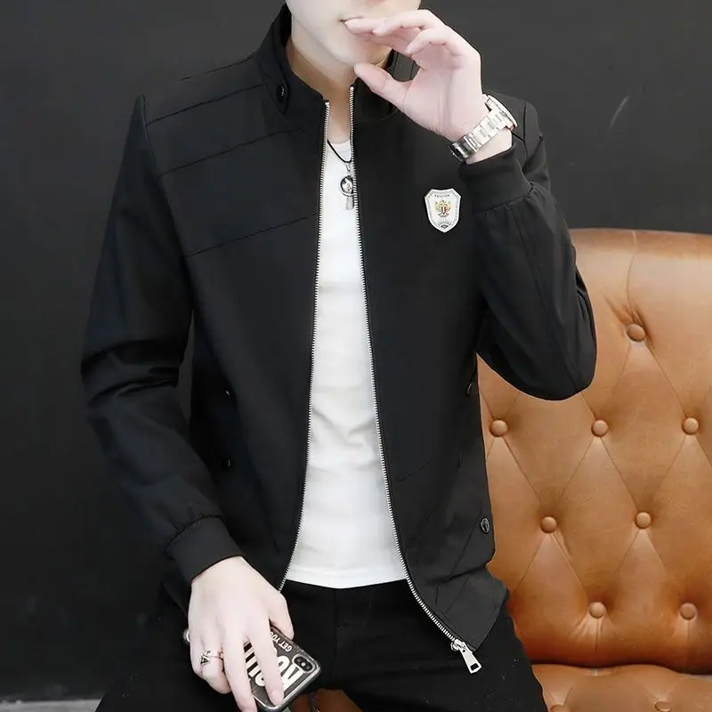 Fashion Stand Collar Zipper Spliced Button Casual Jackets Men's Clothing 2023 Autumn Winter Loose All-match Tops Korean Coats