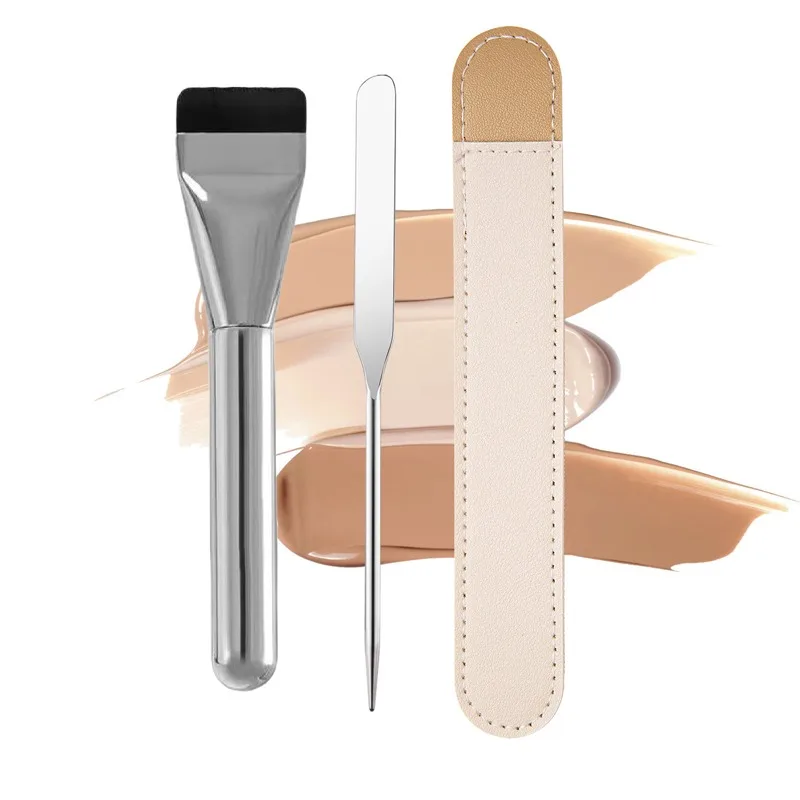 Makeup brush set Makeup brush Makeup tool set Makeup tool Lip brush Eyelashes brush Facial mask brush Eyelash brush Eyelash removal brush Eyelash cleaner brush Stainless Steel Makeup Spatula Mixing Stick Foundation Brush Set Eyeshadow Cream Pigment Mixing Tool Face Contour Brush Tool
