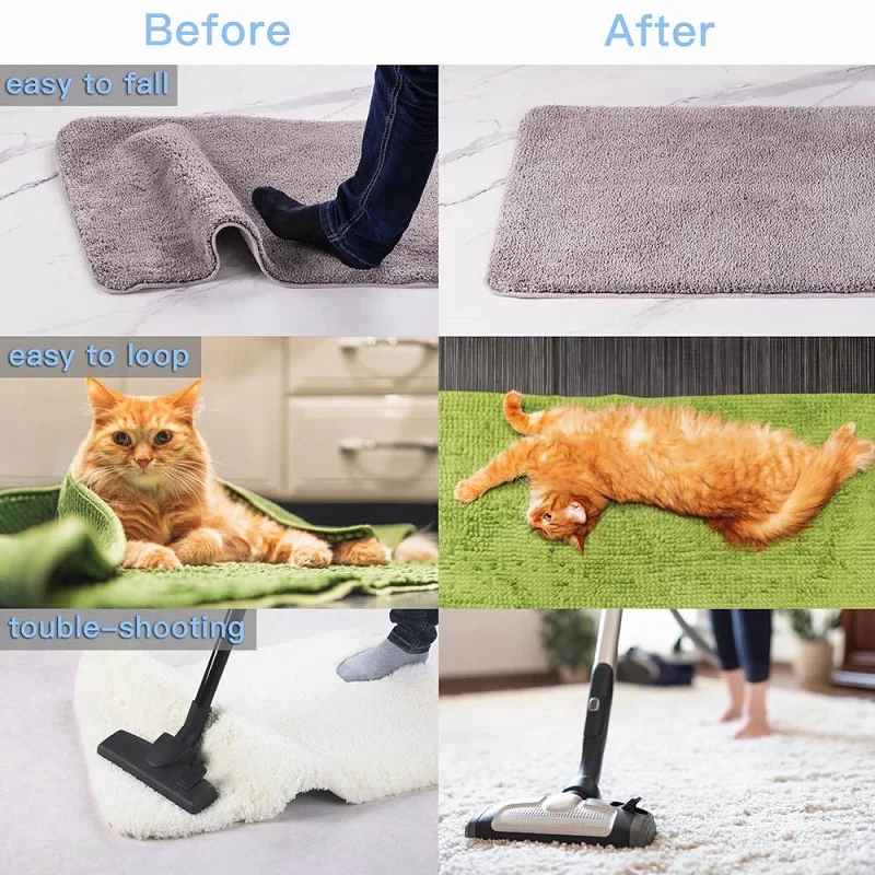 4/8/16pcs Carpet Non-slip Sticker Reusable Washable Anti Curling Carpet Patch Fixed Stickers Floor Mat Tape Gripper Corner Pad