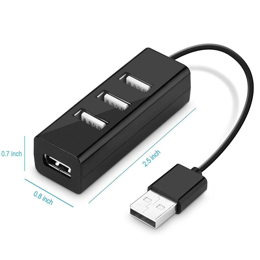 USB 2.0 4 Port Splitter Hub High Speed Adapter For Windows Vista XP 2000 98 FE06 For PC Laptop Computer notebook Latest