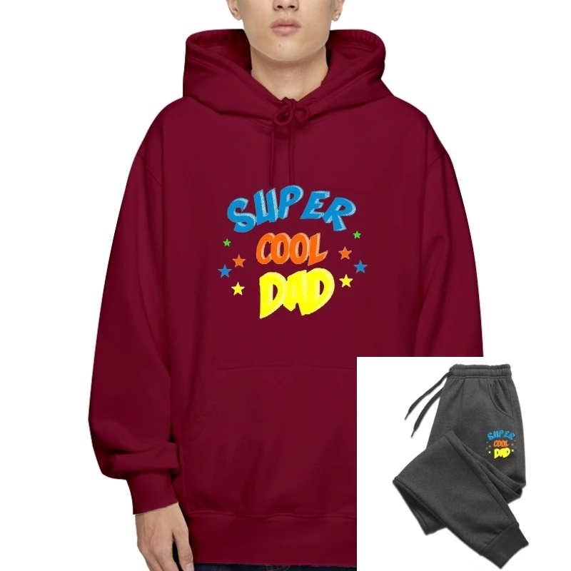 

Men's Super Cool Dad T-Hoodies Fathers Day Daddy Gift Sweatshirt Hoodies Present Novelty Cool Pullover Men Warm Pullover