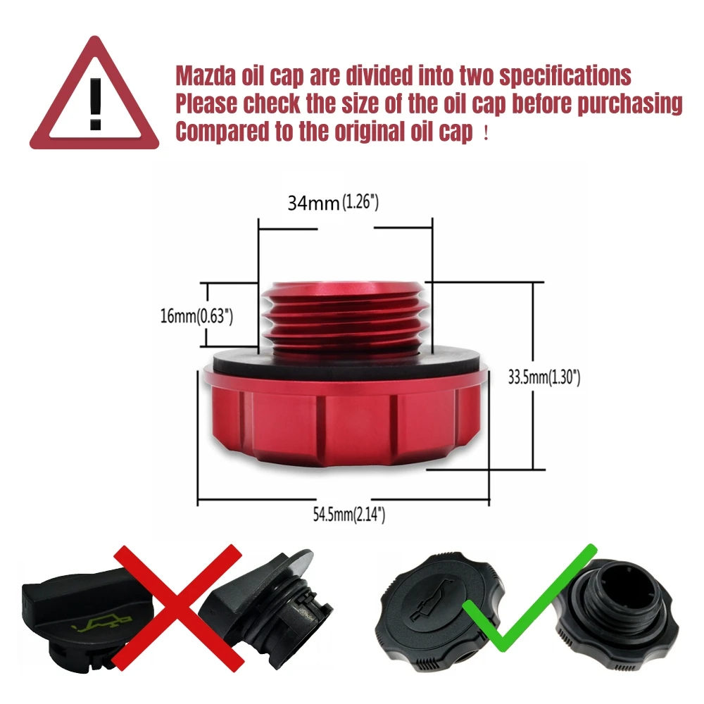 Oil Fuel Cap Aluminum For MAZDASPEED RACING RX8 RX7 etc