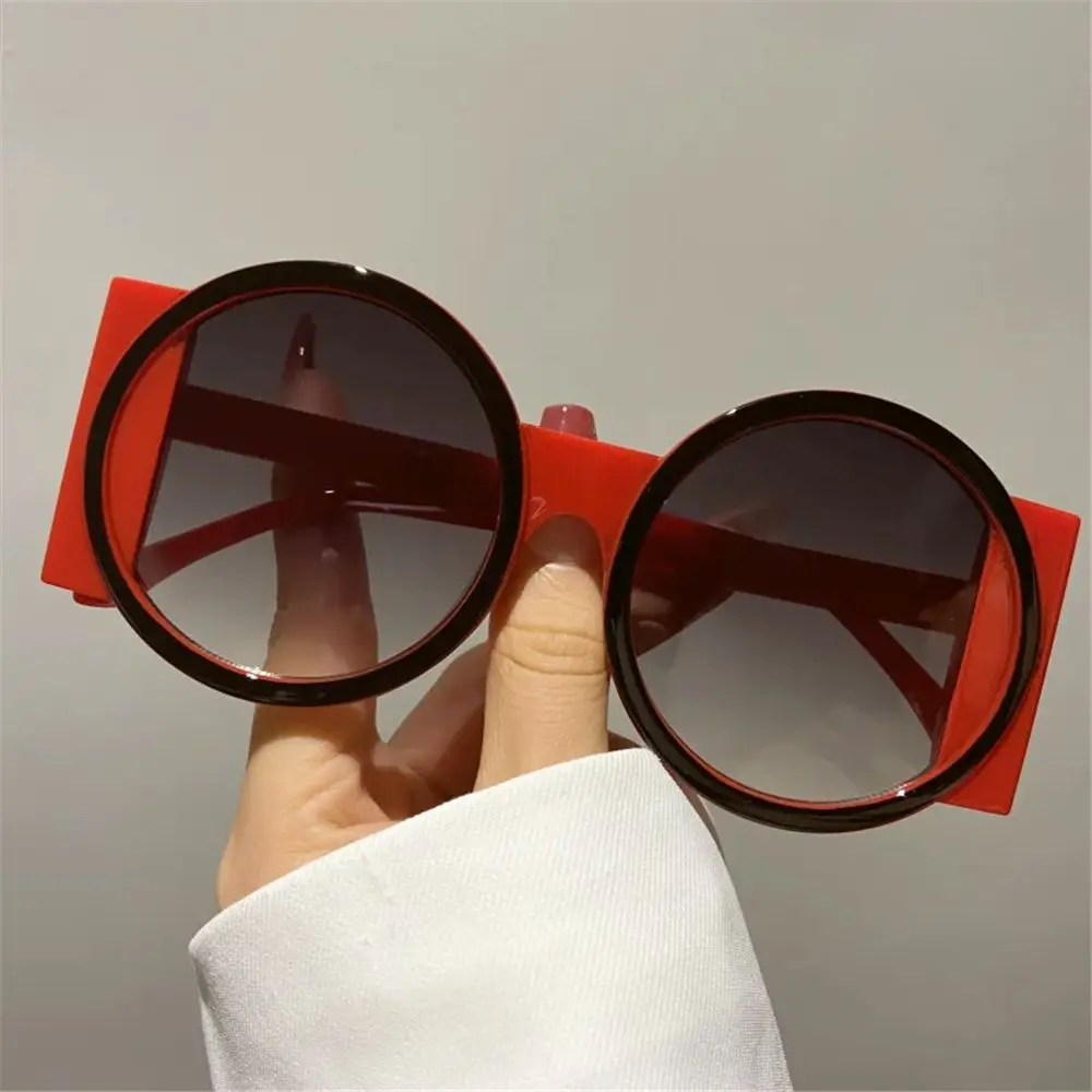 Mode übergroße runde Sonnenbrille Frauen Kontrast farbe Farben uv400 Retro einzigartige Männer Trend Gradient Radfahren Sonnenbrille – Detail 10