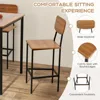 5-Piece Dining Table Set W/Counter Height Table & 4 Bar Stools, Industrial Kitchen Dining Table Set WITH/Footrest and Backrest 5