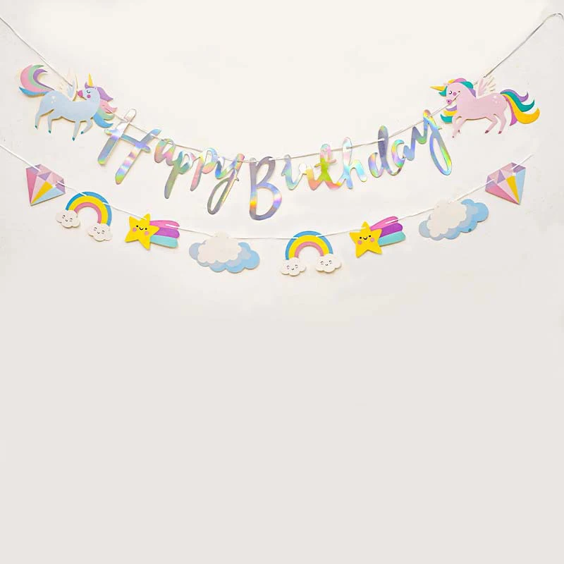 Regenbogen-Einhorn Mädchen Geburtstagsdekoration Zubehör Tischgeschirr Zahlenballon Tischdecke Hintergrund Party-Luftballons Kinder-Partydekoration – Detail 20