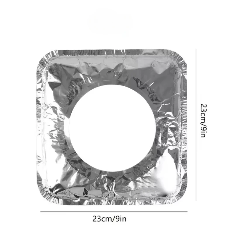 20Pcs New Disposable Round and Square Shape Tin foil protective pad Kitchen Easy Use Metal Foil Stickers Gas Stove Oil-Proof Mat