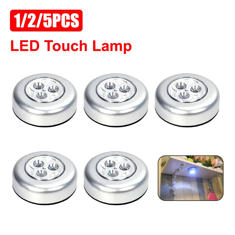 1/2/5PCS Night LED Light Wireless Wall Lamp Touch Switch Bedside Lamp Bedroom Wardrobe Lighting Touch Control Night Light