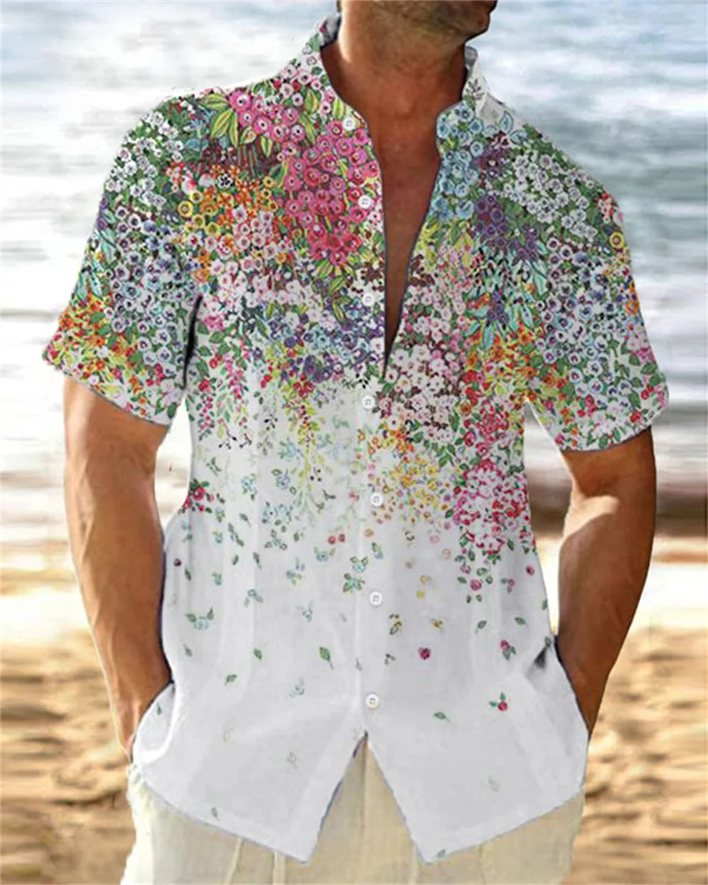

Summer Men's Floral Shirt Hawaiian Style 3d Lapel Short Sleeve Men's Shirt Street Flower Printed Tops Beach Shirts Women Clothes
