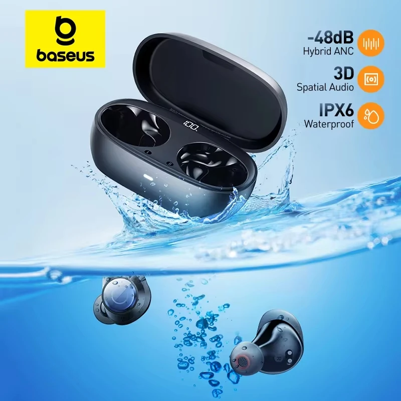 MA10 Pro ワイヤレスイヤホン ブラック Baseus Bowie MA10 Pro ANC ワイヤレスイヤホン 48dB