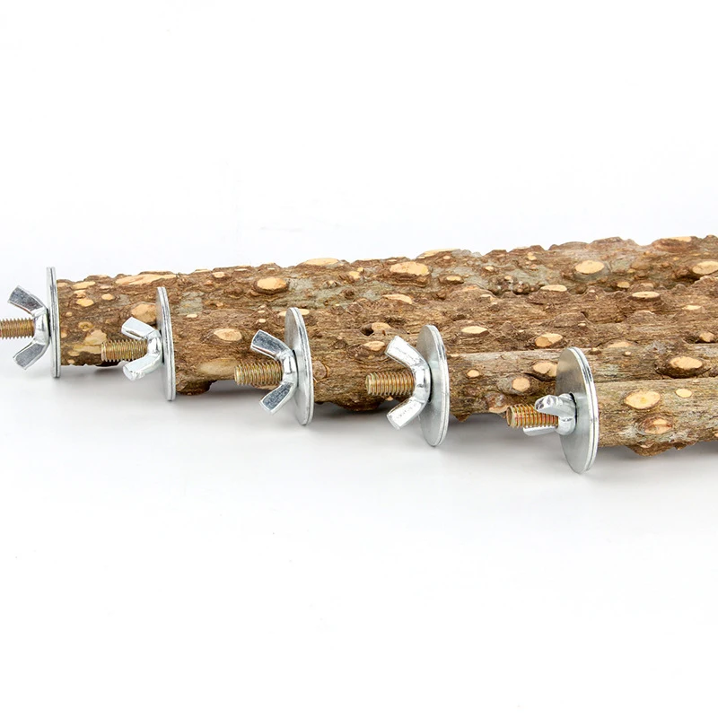 Wooden Bird Parrot Stand Rack Branch Holder Paw Grinding Perches Chew Pets Toys Hanging Cage Decor Chew Bite Toys Stick 10-30cm