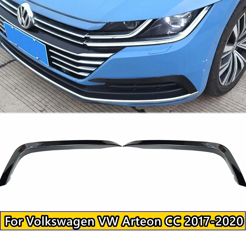 

For Volkswagen VW Arteon CC 2017-2020 Front Bumper Splitter Canard Fog Light Grill Wind Knife Sticker Trim Cover Car Accessories