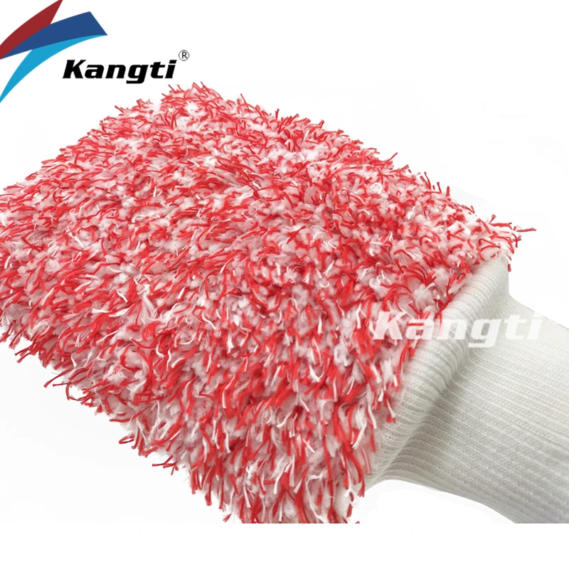 Kangti Car Maximum Mitt High Density Auto Wash Cloth Ultra Super Absorbancy Car Sponge Plush Glove Microfiber Cleaning Towel