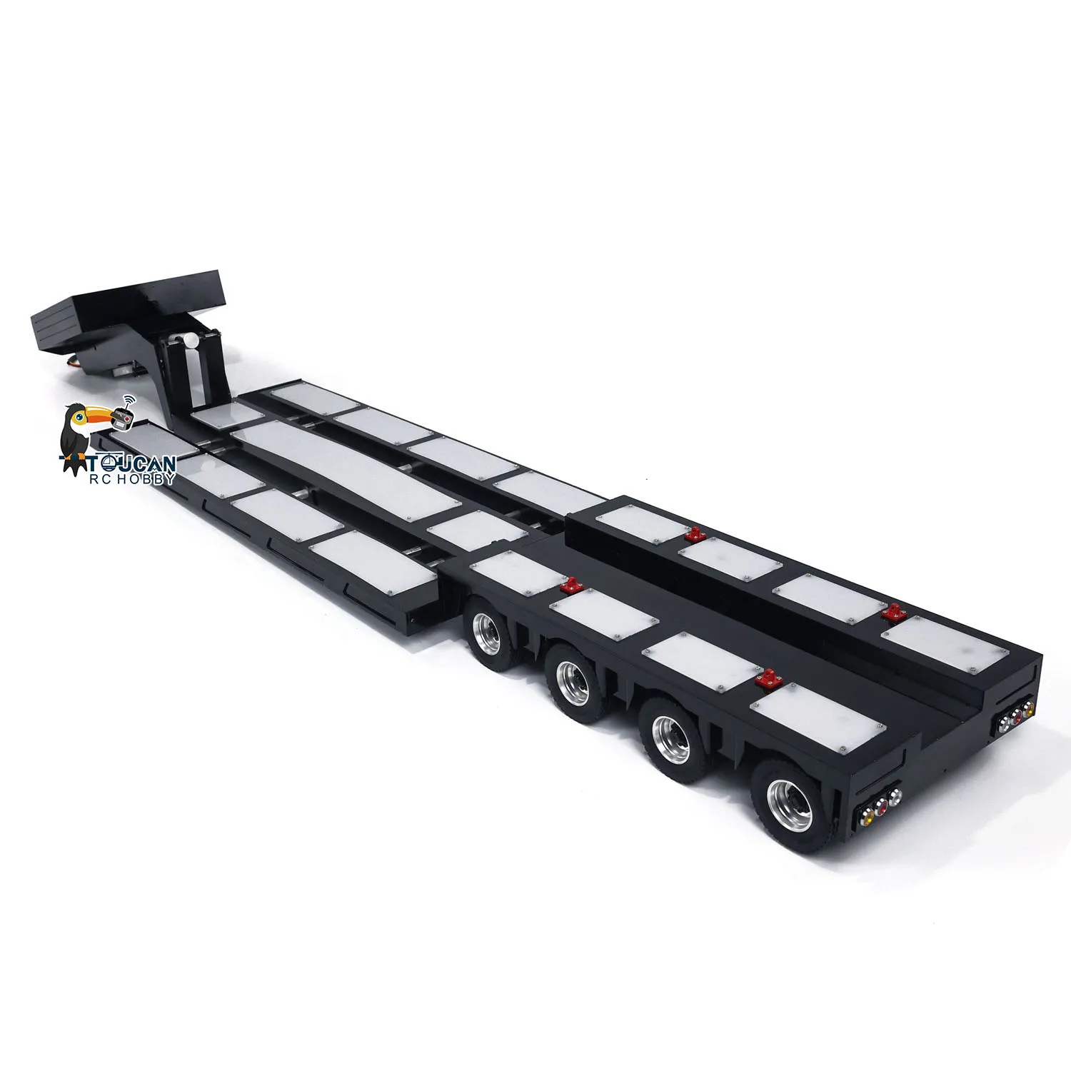 Spare Parts 4-Axle Metal Extendable Semi-trailer Accessories for 1/14 RC Tractor Truck Radio Control Car Vehicle TH23802 6