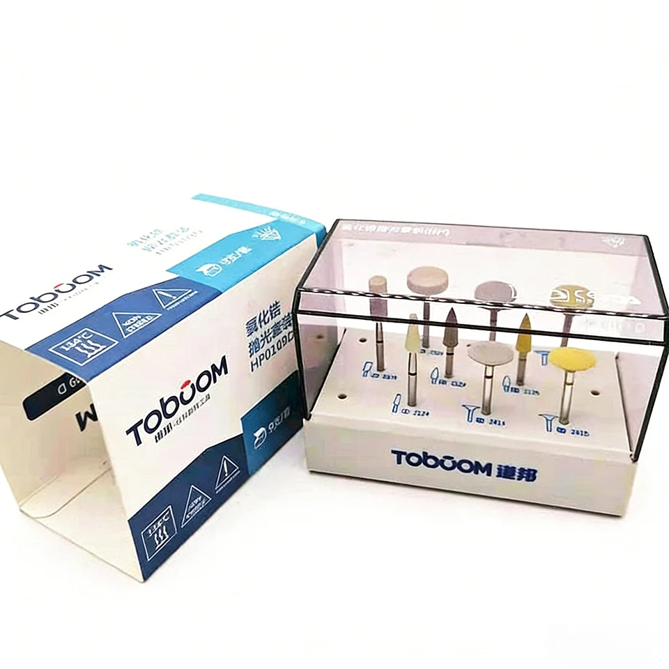 Toboom Dental Labor Zirkonoxid-Kronen-Polierset HP Schaft-Finishing-System Keramik-Kronen-Oberflächenverfeinerung HP0109D