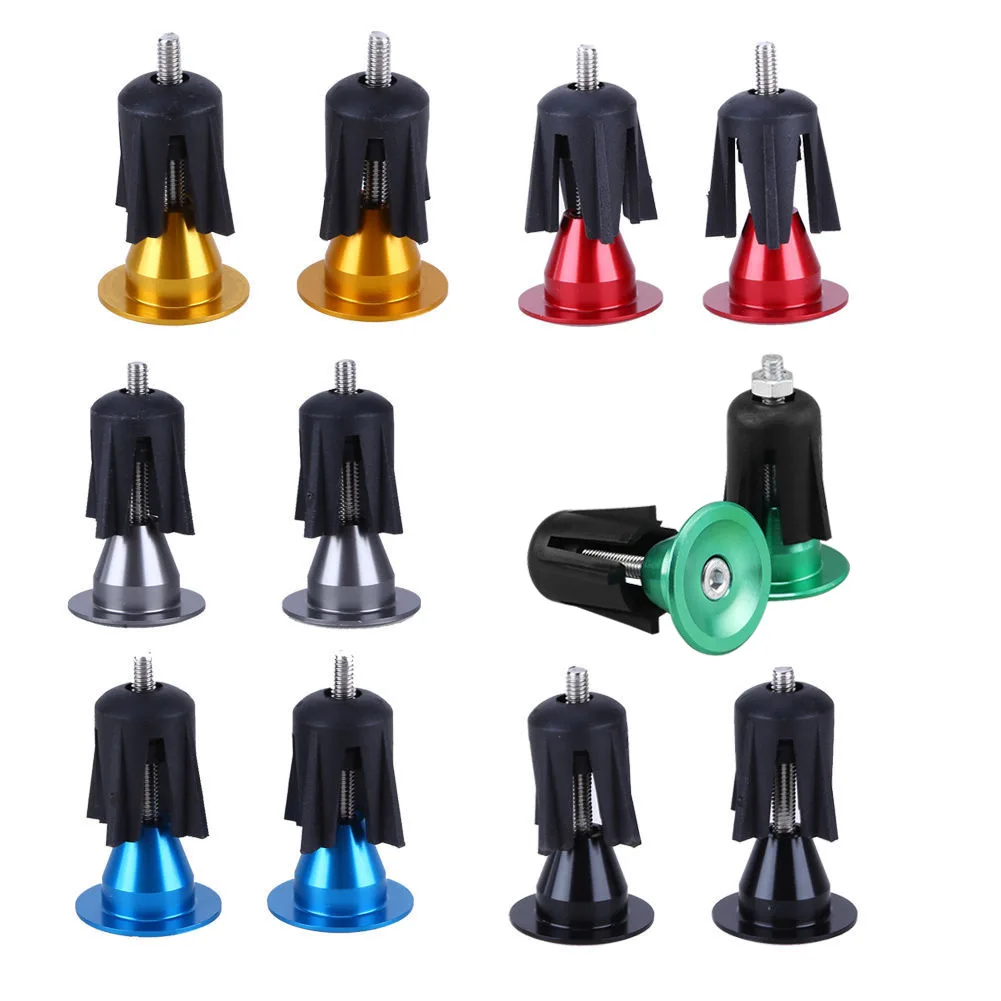 

2pcs Bicycle Handlebar Plug Handlebar Plug Aluminum Alloy Seven-color Mountain Road Folding Bicycle Handlebar Accessories