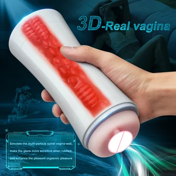 Male Masturbators for Men Vagina Vacuum Pocket Pussy Vaginator Endurance Exercise Masturbation Sex Toys Vibrator Masturb Cup 5